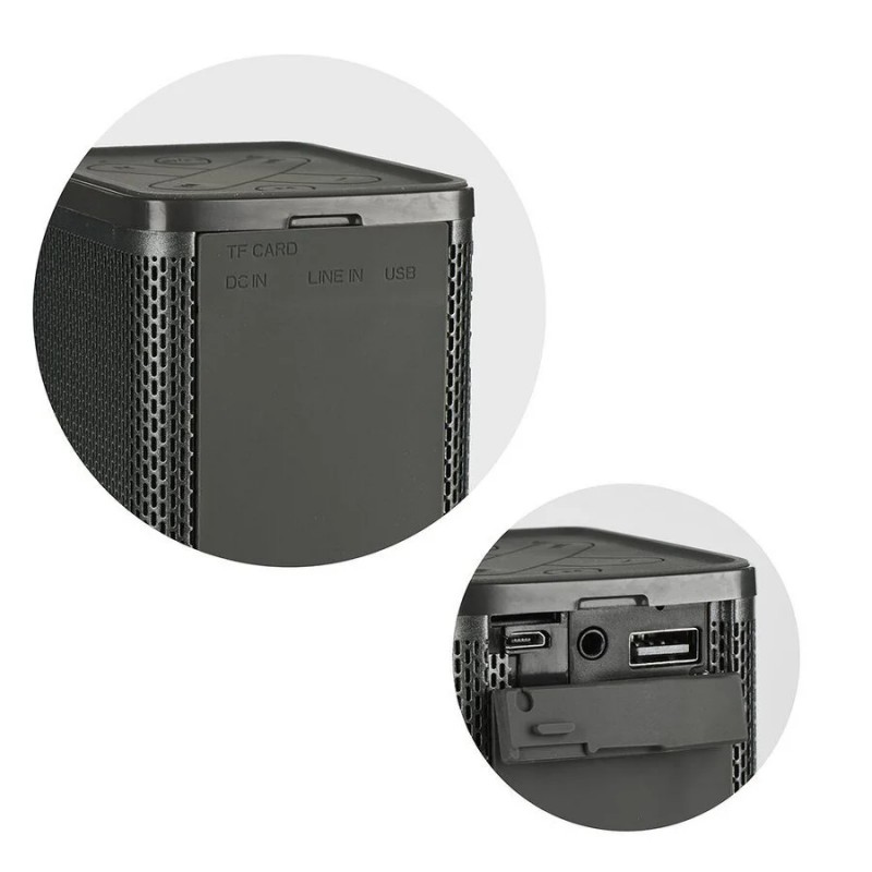 Колонка TUBE - bluetooth / mikrofon / radio FM / karta SD / AUX / USB, черна