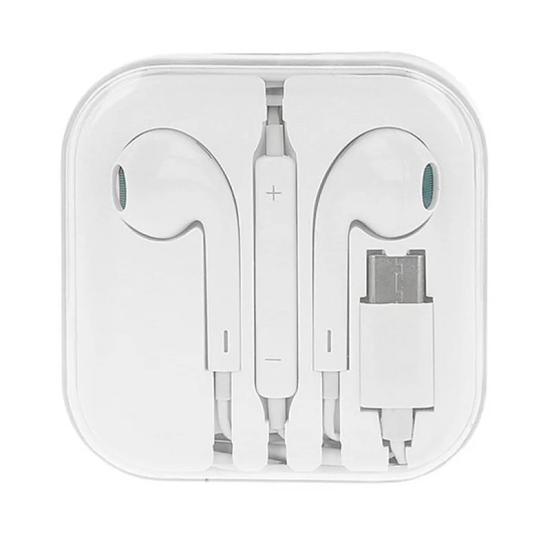 Слушалки MEGA BASS earphones Micro Type C бели