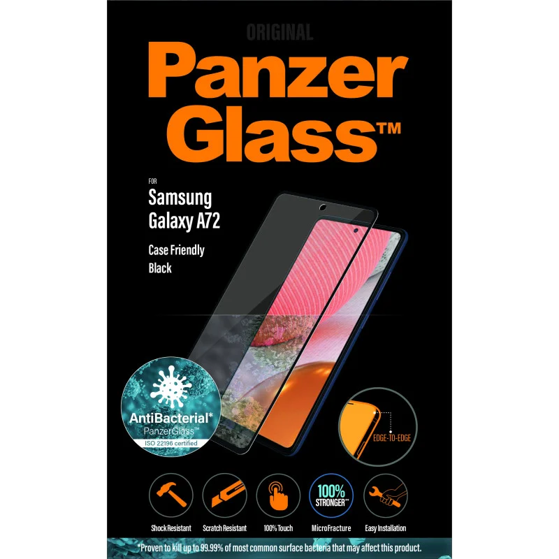 Стъклен протектор PanzerGlass за Samsung A52  Case Friendly - Черен