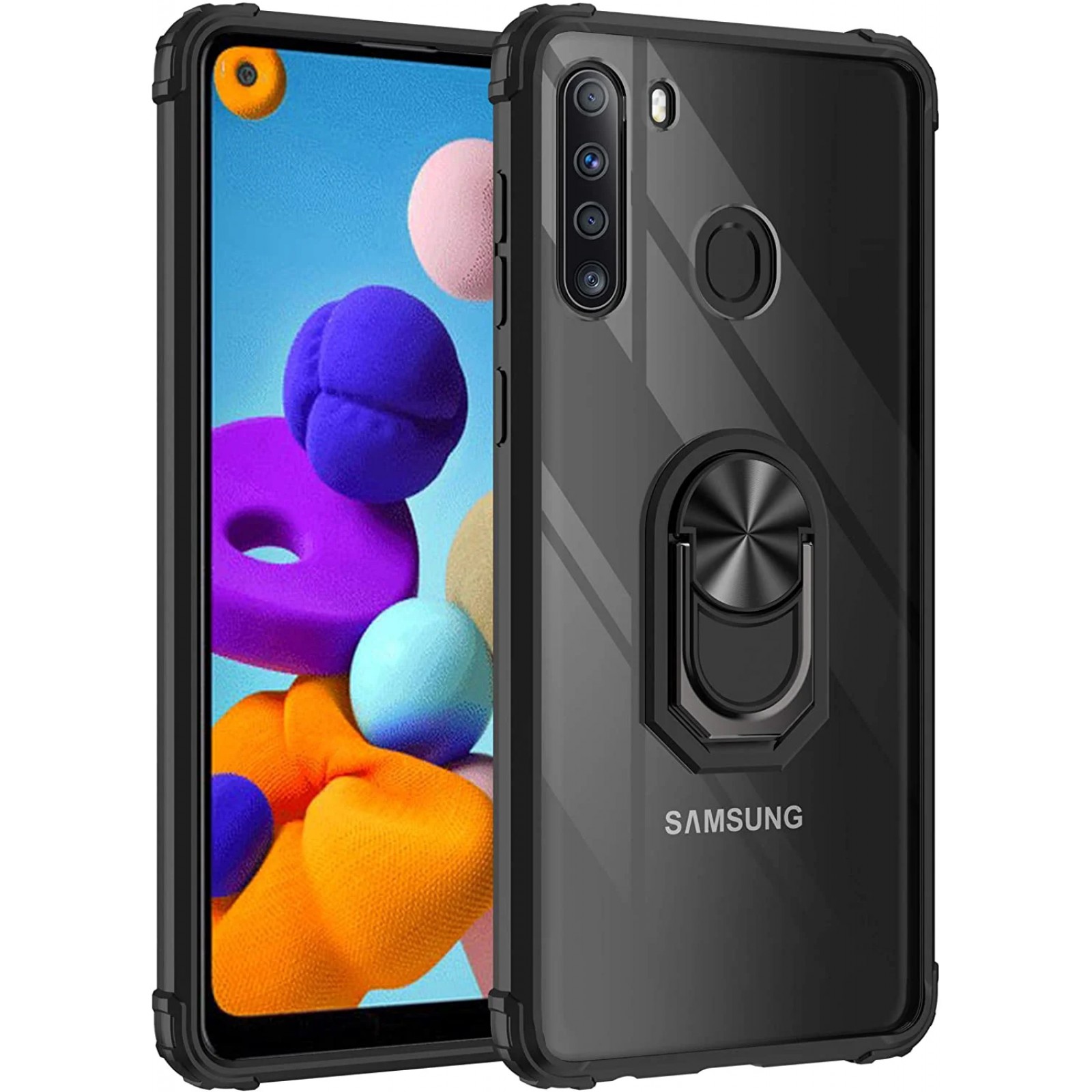 Гръб Military ring за Samsung Galaxy A41 - Черен