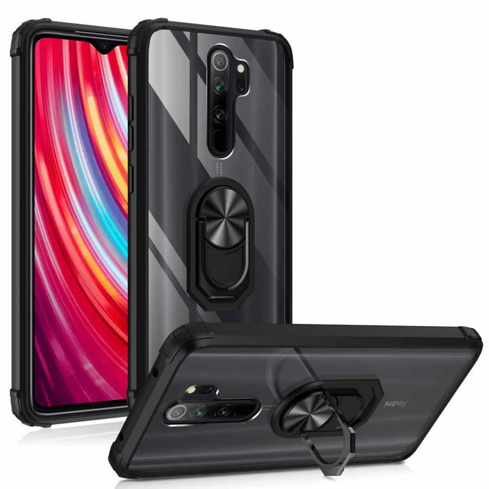 Гръб Military ring за Xiaomi Redmi 9 - Черен
