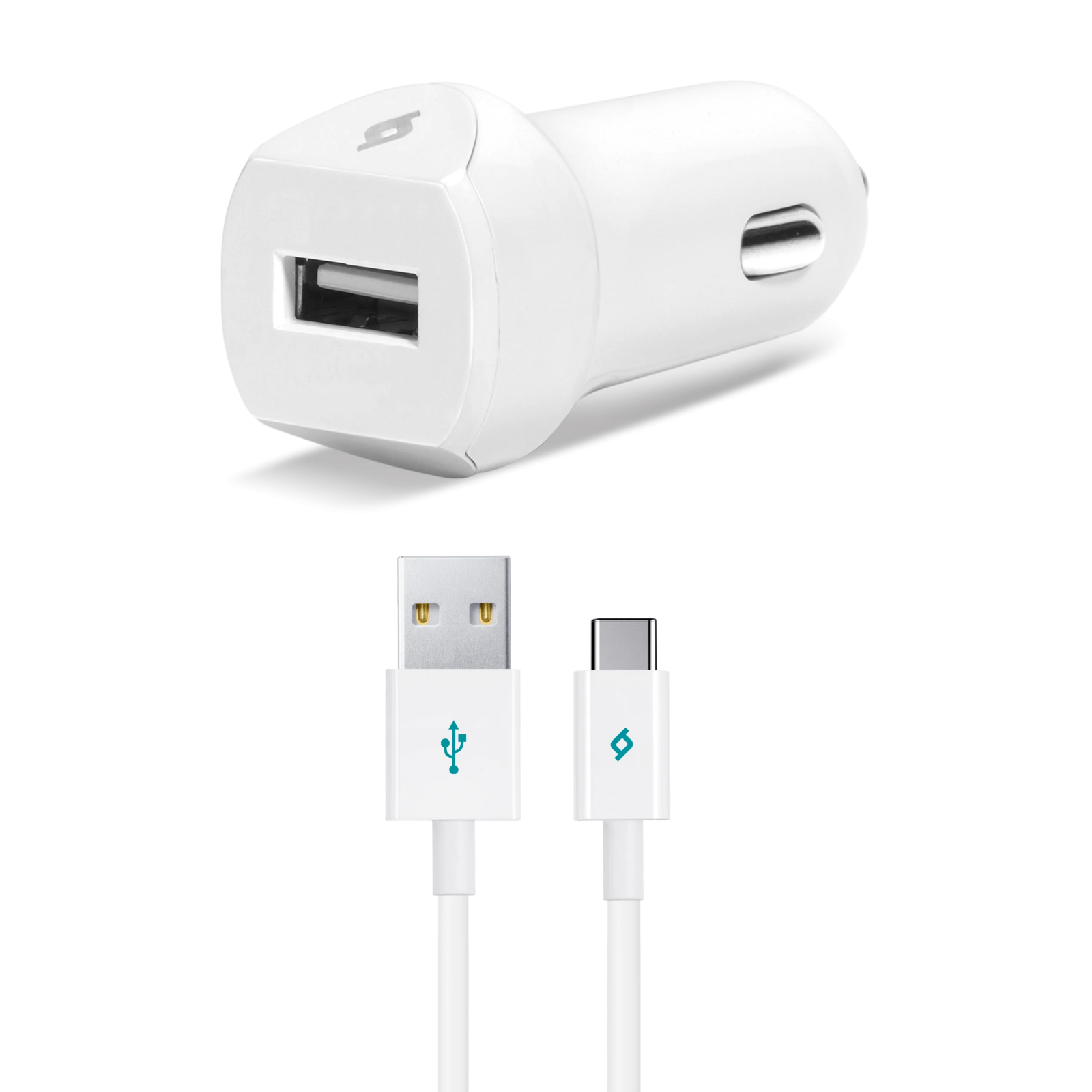 Зарядно за кола 12V SpeedCharger USB In-Car Charger, 2,1A, incl, Type C Cable - Бяло, 117563