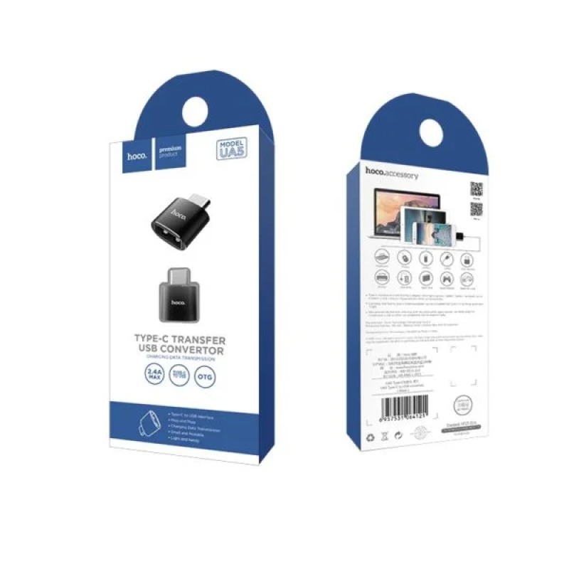 Адаптер UA5 Type-C to USB converter OTG - Черен