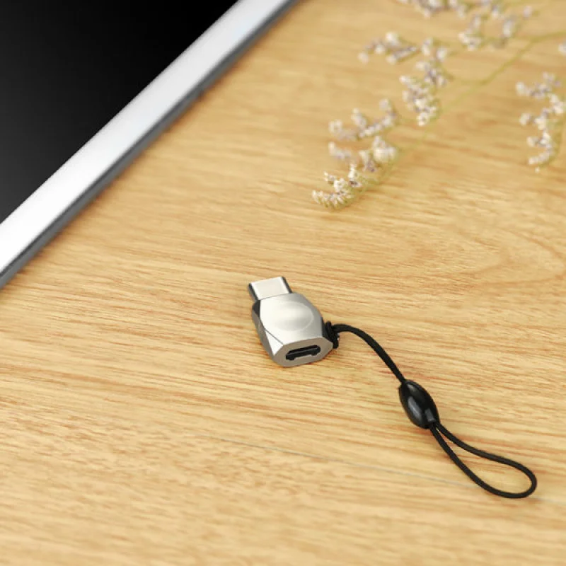 Адаптер UA8  micro USB to type-c - Перлено бял
